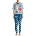 thumbnail image 1 of Peanuts Short Sleeve Round Neck Printed Pajamas (Women's) 2 Piece Set, 1 of 7