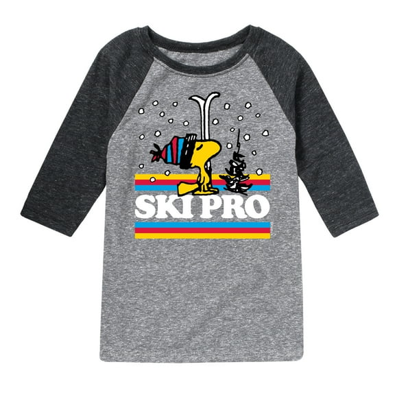 Peanuts - Woodstock Ski Pro - Toddler And Youth Raglan Graphic T-Shirt
