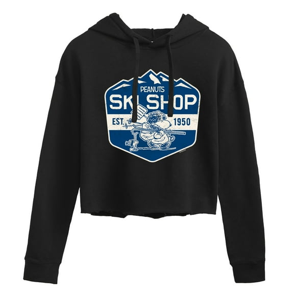 Peanuts - Ski Shop - Juniors Cropped Pullover Hoodie