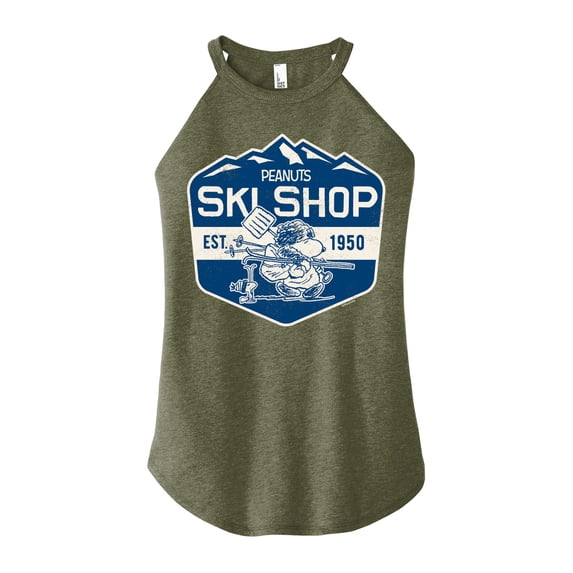 Peanuts - Ski Shop - Juniors High Neck Tank Top