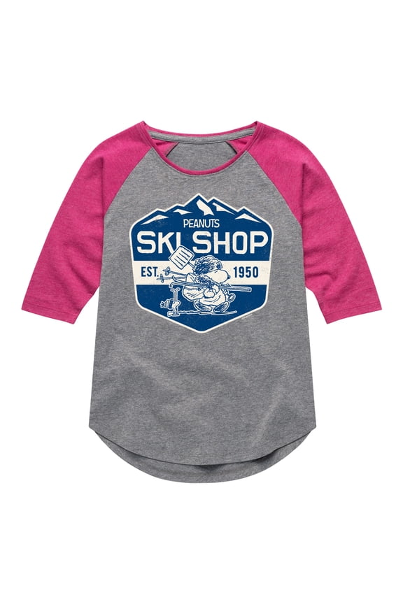 - Ski Shop - Toddler & Youth Girls Raglan Graphic T-Shirt