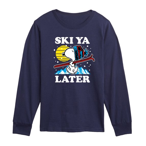 Peanuts - Ski Ya Later - Toddler Boys Long Sleeve Graphic T-Shirt