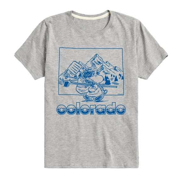 Peanuts - Skiing Snoopy Colorado -Toddler And Youth Short Sleeve Graphic T-Shirt