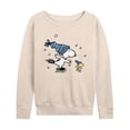 thumbnail image 1 of Peanuts - Sleds Skates - Women's French Terry Long Sleeve Pullover, 1 of 5