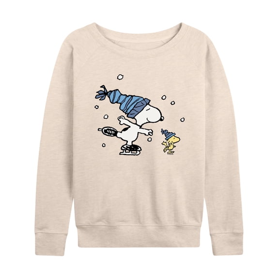 Peanuts - Sleds Skates - Women's French Terry Long Sleeve Pullover