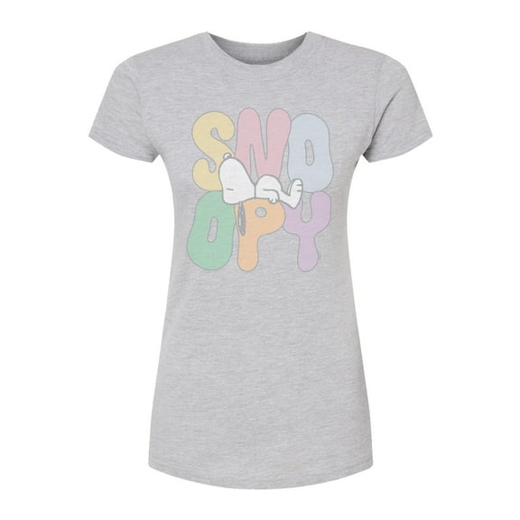 Peanuts - Sleepy Snoopy  - Juniors Fitted Short Sleeve Graohic T-Shirt