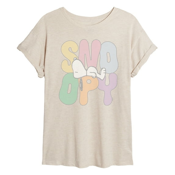 Peanuts - Sleepy Snoopy - Womens Oversized Graphic T-Shirt