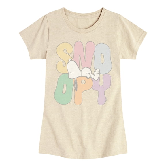 Peanuts - Sleepy Snoopy Tonal Washed - Youth Girls Fitted Short Sleeve T-Shirt