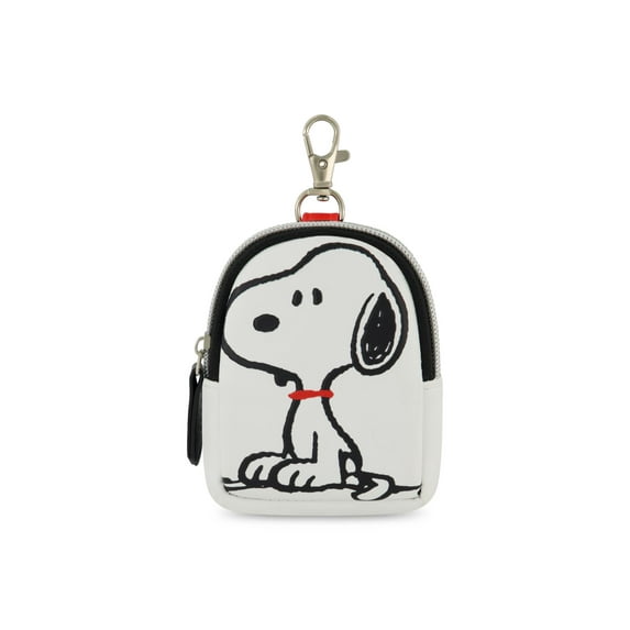 Peanuts Small Coin Purse Wallet with Keychain Clip, Snoopy Posing, One Size, Multi