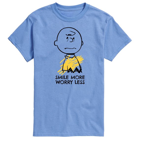 Peanuts - Smile More Worry Less - Men's Short Sleeve Graphic T-Shirt