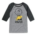 thumbnail image 1 of Peanuts - Smile More Worry Less - Youth Raglan Tee, 1 of 6