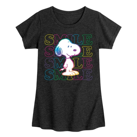 Peanuts - Smile Rainbow Snoopy - Youth Girls Short Sleeve Tee