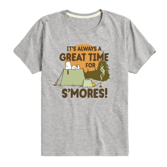 Peanuts - Smores Snoopy Woodstock - Toddler & Youth Short Sleeve Graphic T-Shirt