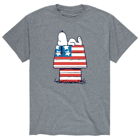 Peanuts - Snoop Flag House - Men's Short Sleeve Graphic T-Shirt