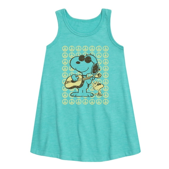 Peanuts - Snoop Guitar And Peace - Toddler & Youth Girls A-line Dress