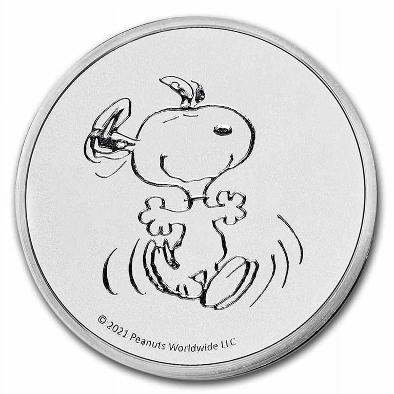 Peanuts Snoopy 1 oz Silver Round Coin, Officially Licensed
