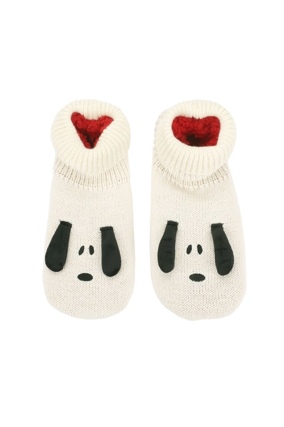 Peanuts Snoopy 3D Ears Women's Sherpa Lined Slipper Socks-Large-X-Large