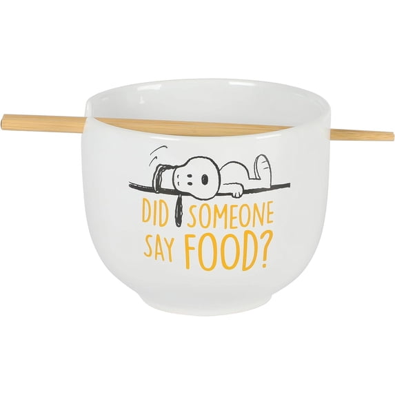 Peanuts Snoopy 6" Foodie Ramen Stoneware Noodle Bowl W/Chopsticks