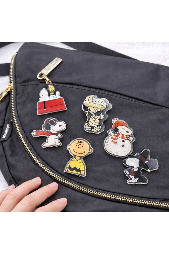 Peanuts Snoopy Acrylic pins Collection  50+ Designs | Random 12 pcs (1 keychain)