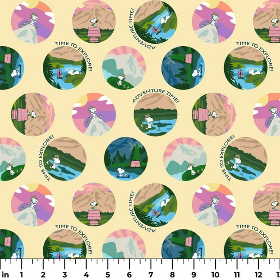 Peanuts Snoopy Adventure Awaits Cotton Fabric (1 yard)