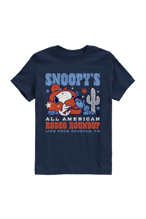 - Snoopy American Rodeo - Youth Boys Short Sleeve Graphic T-Shirt