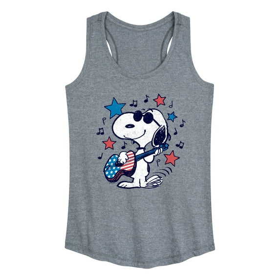 Peanuts - Snoopy Americana Guitar - Women's Racerback Graphic Tank