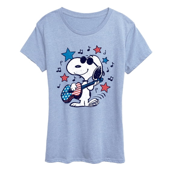 Peanuts - Snoopy Americana Guitar - Women's Short Sleeve Graphic T-Shirt