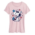 thumbnail image 1 of Peanuts - Snoopy Americana Guitar - Women's Short Sleeve Graphic T-Shirt, 1 of 4