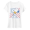 thumbnail image 1 of Peanuts - Snoopy Americana Heart Flag Short Sleeve Graphic T-Shirt, 1 of 6