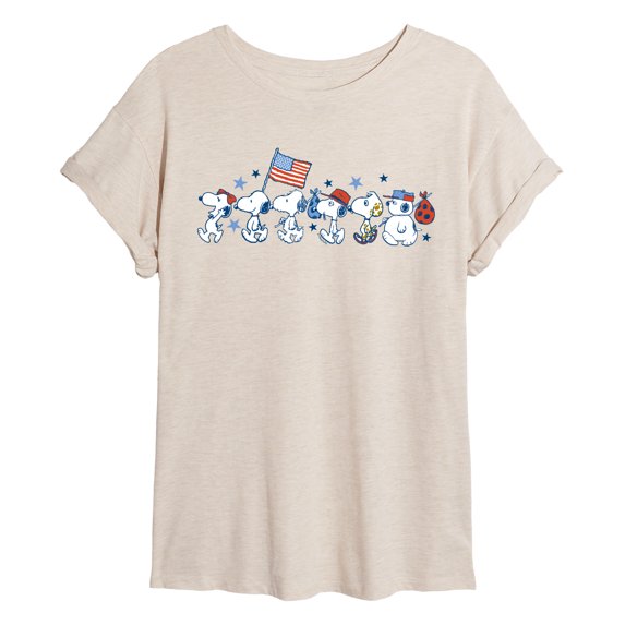 Peanuts - Snoopy Americana Lineup Relaxed Fit T-Shirt