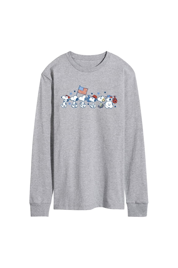 - Snoopy Americana Lineup - Men's Long Sleeve Graphic T-Shirt
