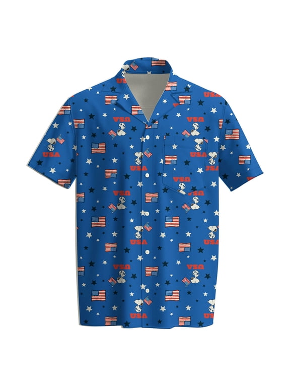 - Snoopy Americana Stars Short Sleeve Graphic T-Shirt