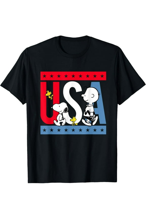 Peanuts Snoopy Americana T-Shirt – Red White & Blue USA Graphic Tee