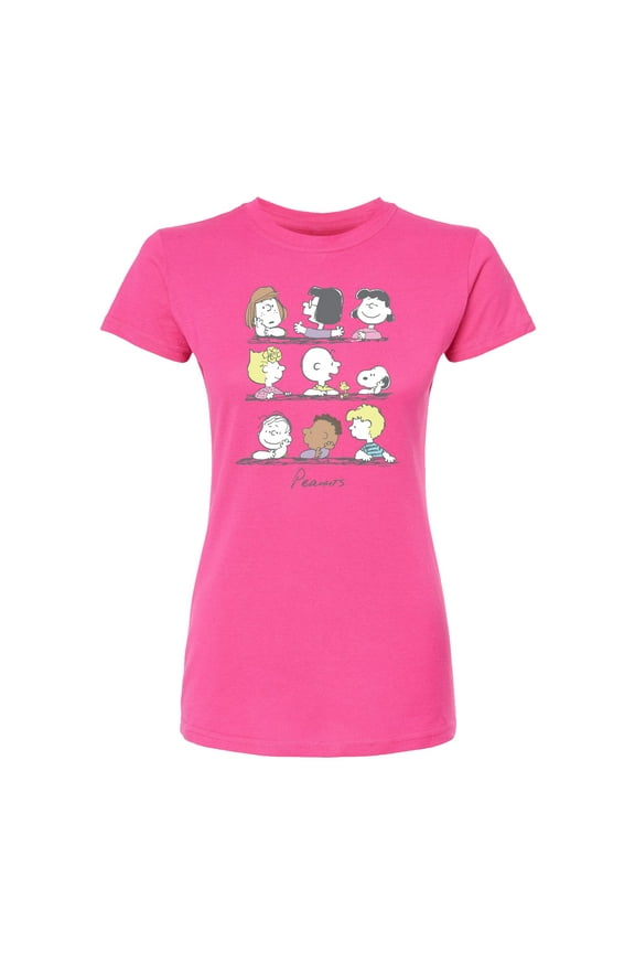 - Snoopy And Friends - Juniors Fitted Graphic T-Shirt