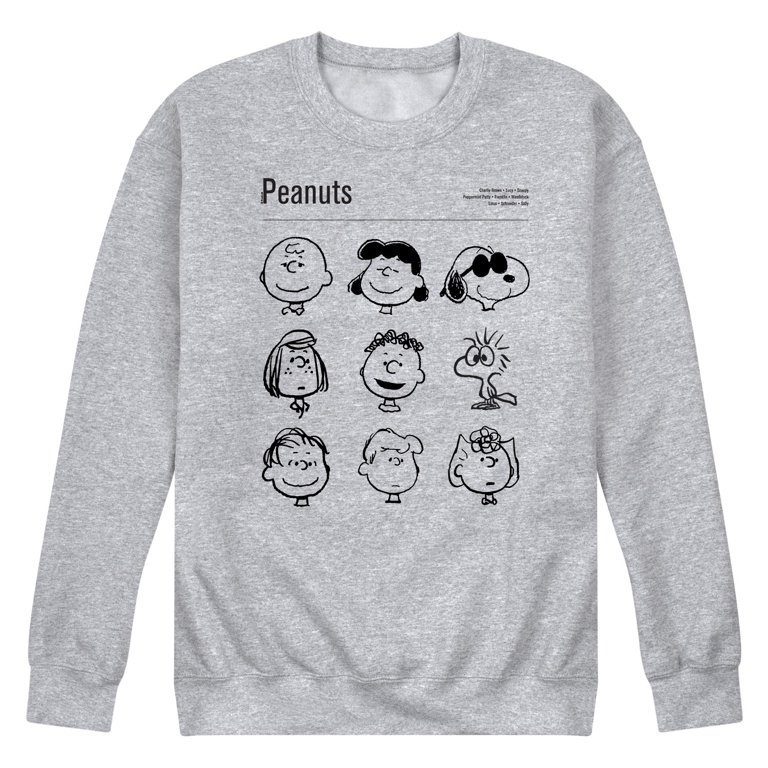 Peanuts - Snoopy And Friends - Men's Crew Neck Fleece Pullover