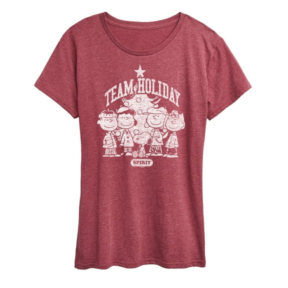 Peanuts - Snoopy And Friends Team Holiday Spirit - Women's Short Sleeve Graphic T-Shirt