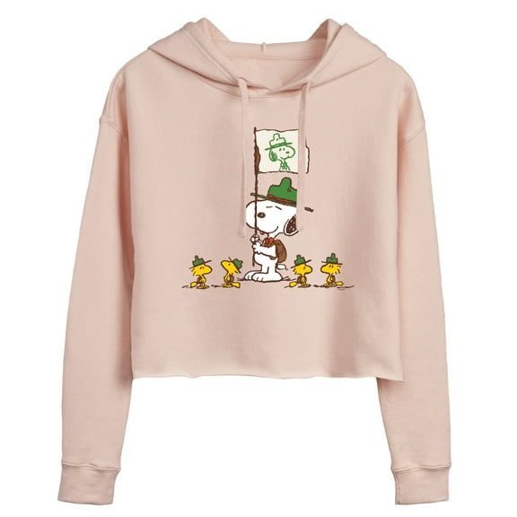 Peanuts - Snoopy And Group - Juniors Cropped Pullover Hoodie