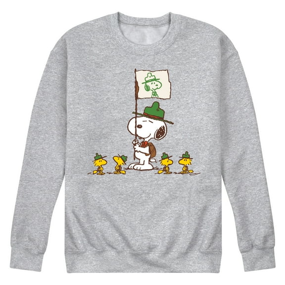 Peanuts - Snoopy And Group - Men's Crew Neck Fleece Pullover