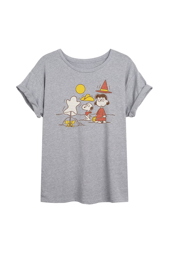 - Snoopy And Lucy - Juniors Ideal Flowy Muscle T-Shirt