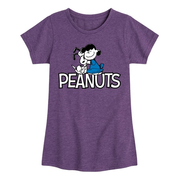 Peanuts - Snoopy And Lucy - Toddler & Youth Girls Short Sleeve Graphic T-Shirt