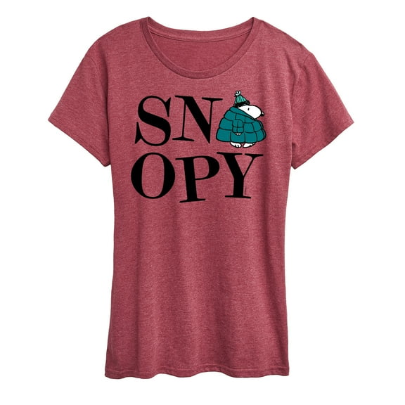 Peanuts - Snoopy And Puffer Coat - Women's Short Sleeve Graphic T-Shirt