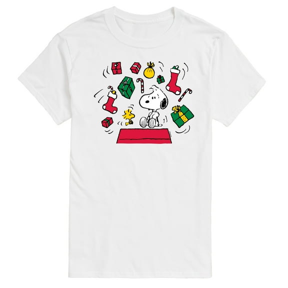 Peanuts - Snoopy And Woodstock Christmas Overload - Men's Short Sleeve Graphic T-Shirt