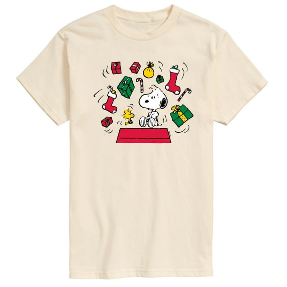 Peanuts - Snoopy And Woodstock Christmas Overload - Men's Short Sleeve Graphic T-Shirt