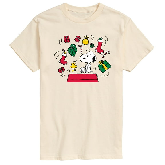 Peanuts - Snoopy And Woodstock Christmas Overload - Men's Short Sleeve Graphic T-Shirt