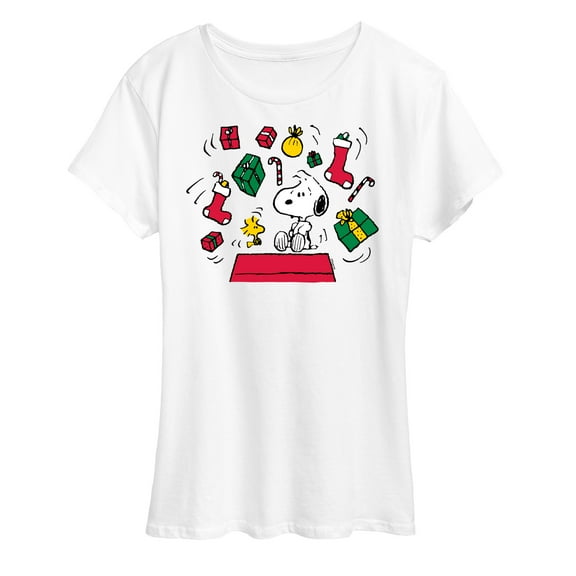 Peanuts - Snoopy And Woodstock Christmas Overload - Women's Short Sleeve Graphic T-Shirt