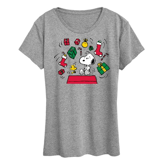 Peanuts - Snoopy And Woodstock Christmas Overload - Women's Short Sleeve Graphic T-Shirt