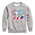 thumbnail image 1 of Peanuts - Snoopy And Woodstock Fireworks  - Toddler & Youth Crewneck Fleece Sweatshirt, 1 of 5