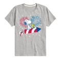 thumbnail image 1 of Peanuts - Snoopy And Woodstock Fireworks  - Toddler & Youth Short Sleeve Graphic T-Shirt, 1 of 5