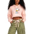 thumbnail image 1 of Peanuts - Snoopy and Woodstock Hugging Women's Cropped Graphic Hoodie, 1 of 6