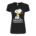 thumbnail image 1 of Peanuts - Snoopy And Woodstock - Juniors Fitted Graphic T-Shirt, 1 of 6